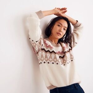 Madewell Fair Isle Markham Pullover Sweater Size Small